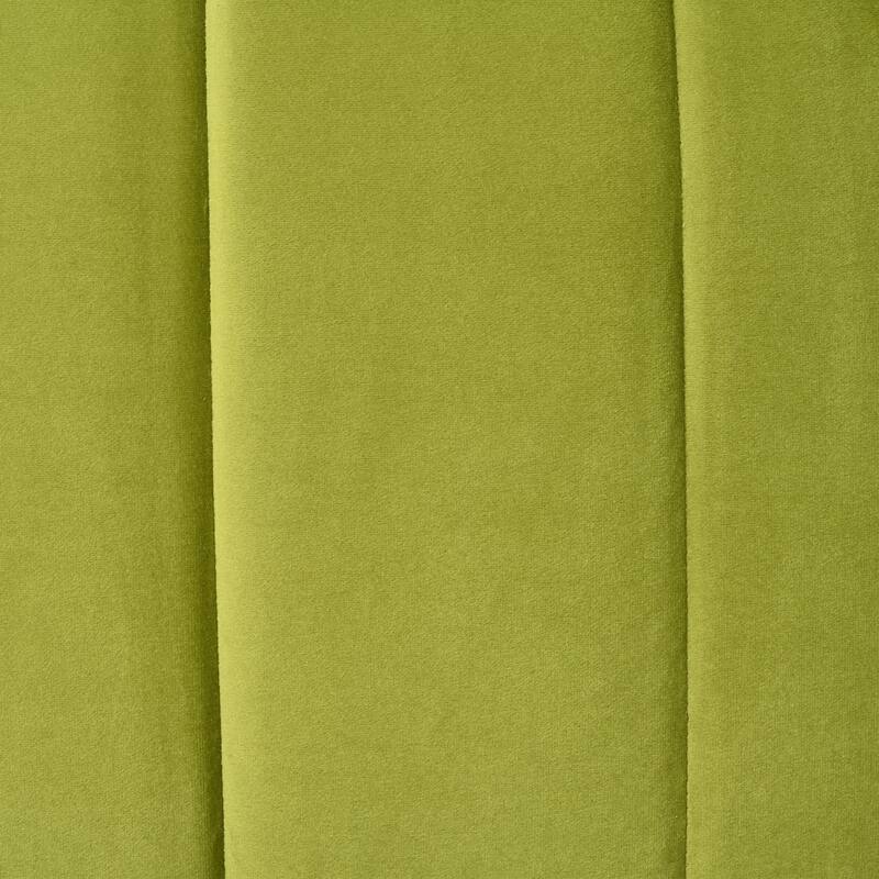 Green Modern 24.25" Upholstered Velvet Accent Chair with Ribbed Detail and Luxury Curved Fully