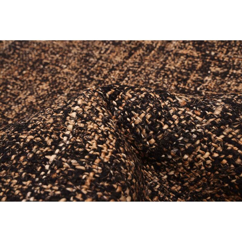 ECARPETGALLERY Flat-Weave Palas Denizli Brown Jute Kilim - 5'4 x 7'7