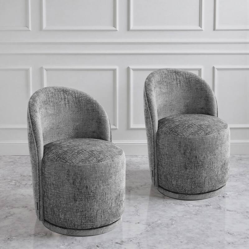 Modern Armless 360-Degree Swivel Dining Chair Barrel Chair