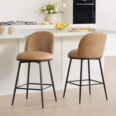 Beverly Swivel Counter Bar Stool Set 26 in Barstools with Metal Frame