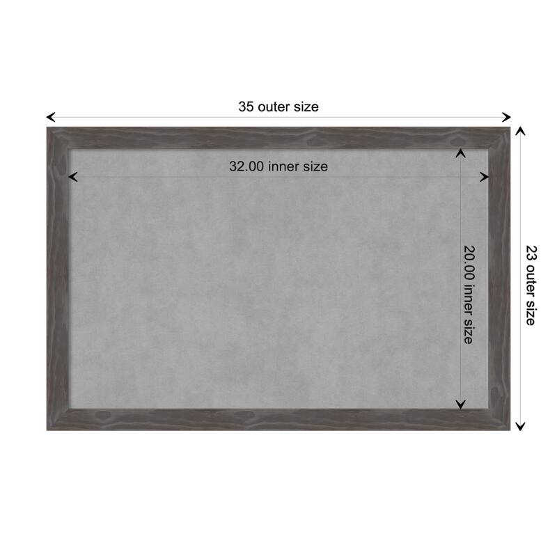 Amanti Art Woodridge Rustic Grey Framed Magnetic Board - Board Size 32x20