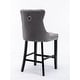 preview thumbnail 37 of 56, Set of 2 Contemporary Velvet Upholstered Barstools with Button Tufted Decoration