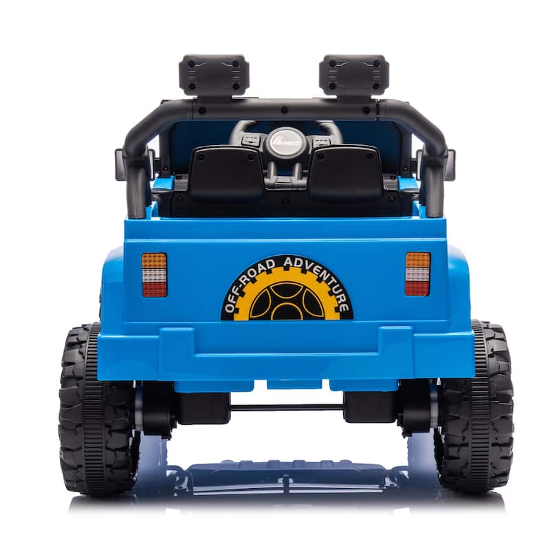 Ride on Truck Car with Removable Steering Wheel, Electric Car for Kids with LED Lights, Blue Battery Powered Electric Car