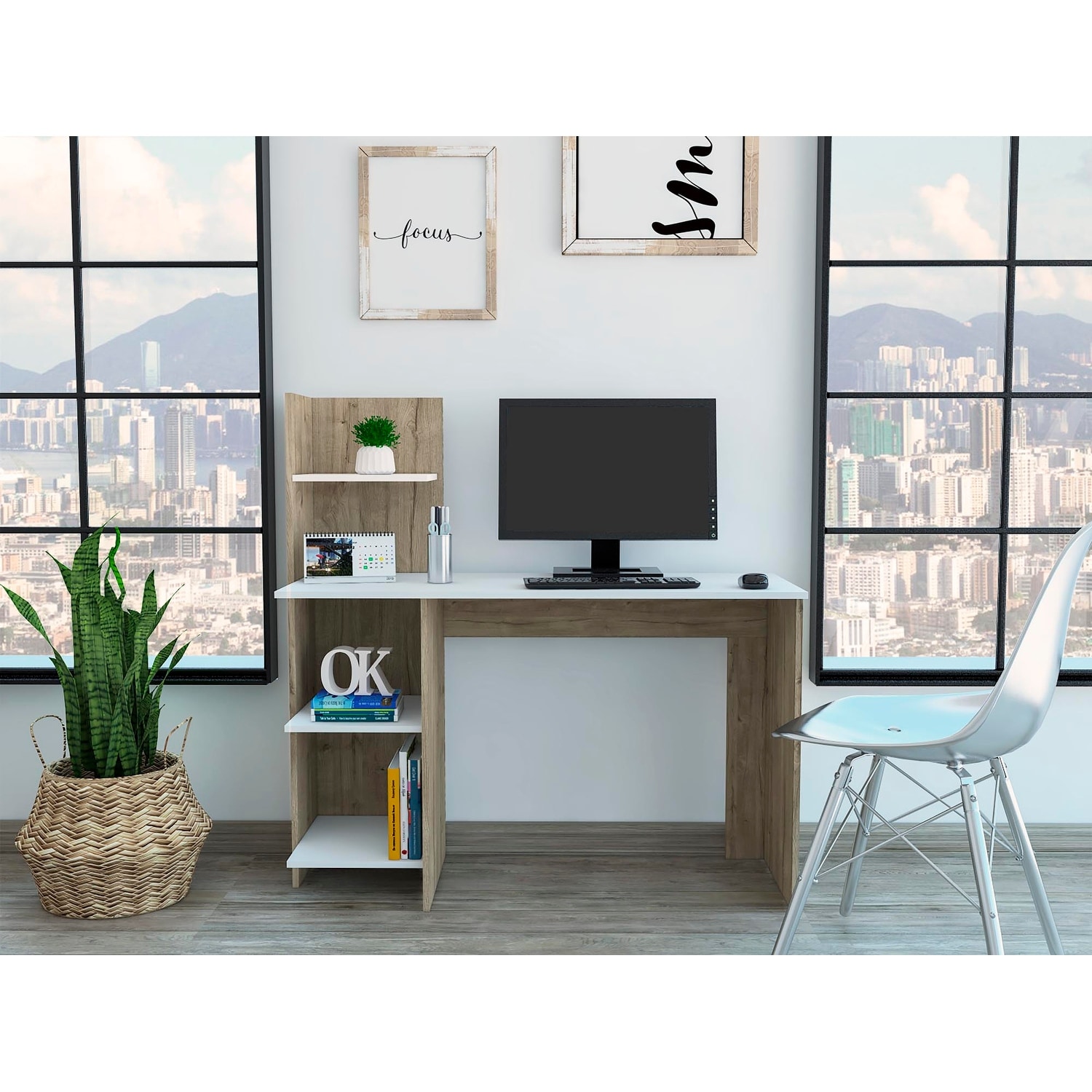 Norvik desk shop with shelves