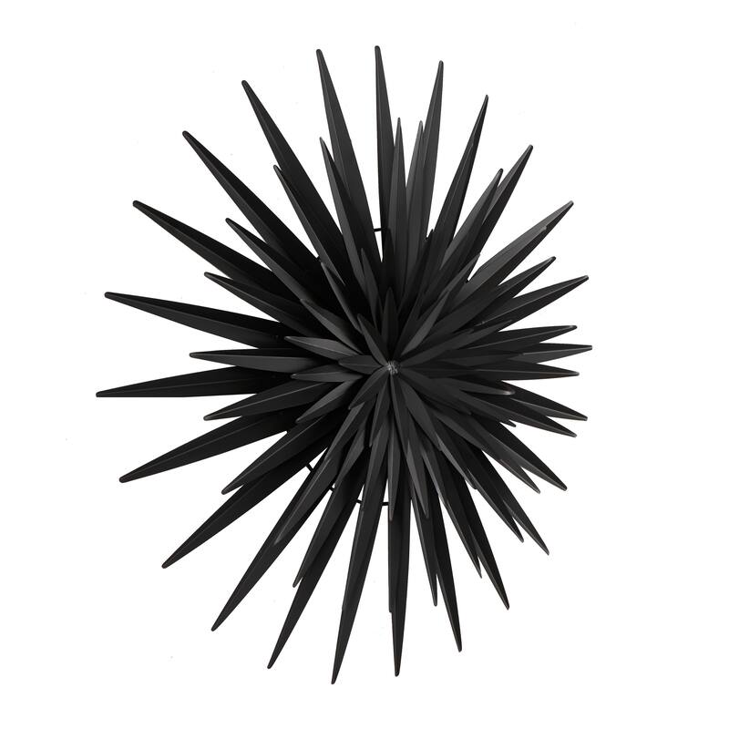 Black Metal Large Layered 3D Sunburst Wall Decor