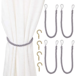 Light Grey Rope Curtain Tiebacks 2 Pairs