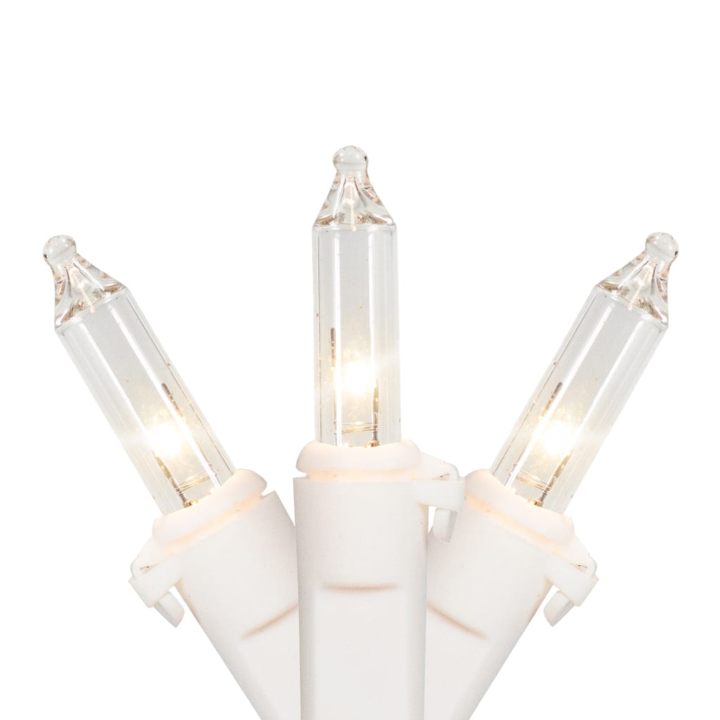 Mini Incandescent Christmas Lights - Clear - 61' White Wire - 300ct