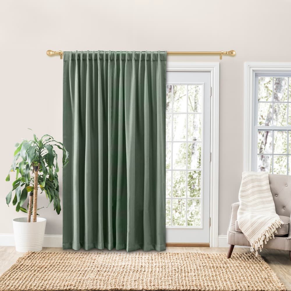 Grand Pointe Premium Room-Darkening 2-Way Pocket w/Back tabs Double Wide Patio Curtain Panel W wand - 110"w x 84"L