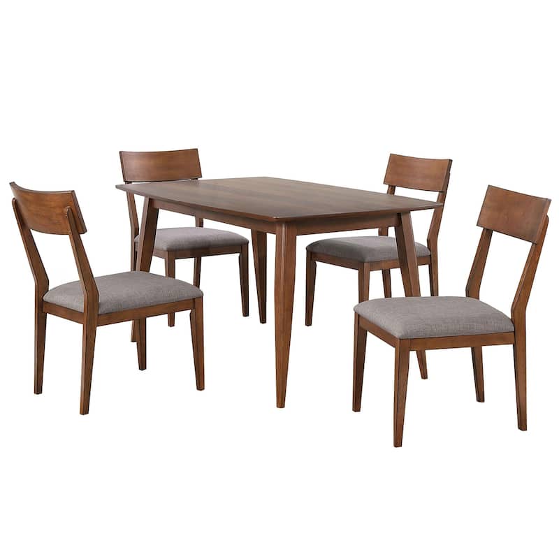 Rectangular Dining Table Set for 6 - 60" Table with 5 Padded Seats - Modern Kitchen Dining Room Set