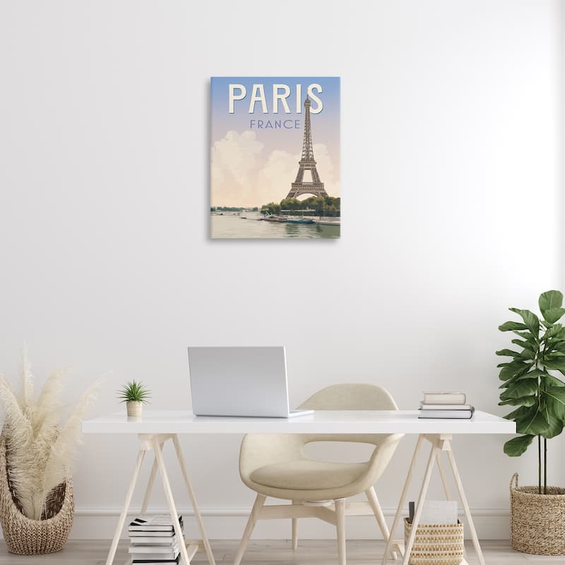 Stupell Paris Tower Landmark Canvas Wall Art Design By Victoria Barnes