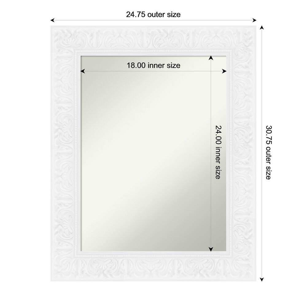 Luxe Non-Beveled Framed Bathroom Vanity Wall Mirror