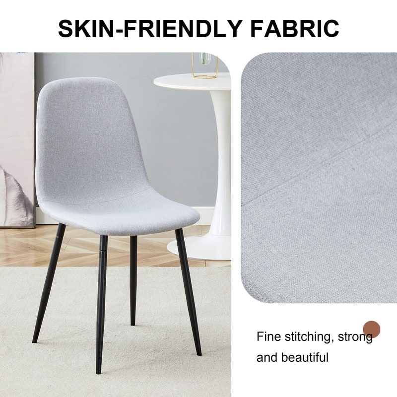 Light Gray Linen-Cotton Dining Chair – Integrated Seat & Backrest, Modern Home Décor Matching‌.