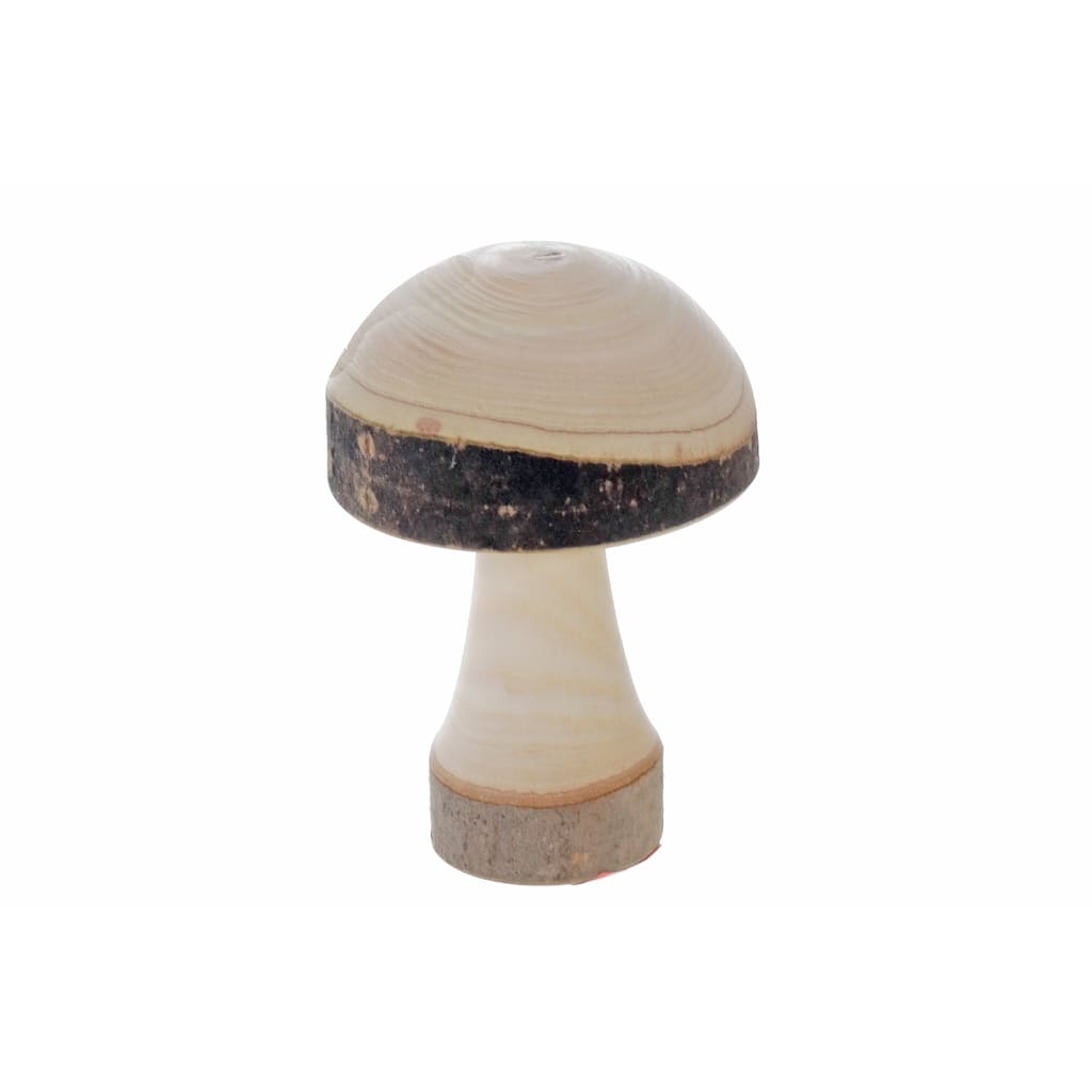 Natural Wooden Mushroom 2.36" - Set of 2