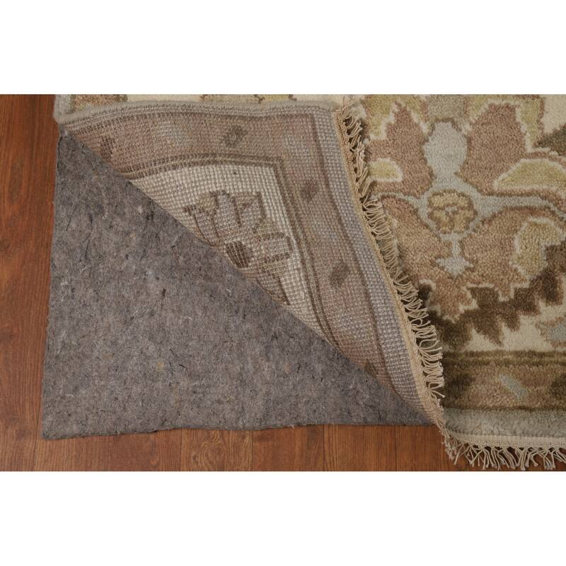 Gray Ivory Oushak Style Area Rug Handmade Wool Carpet - 9'1" x 11'10"