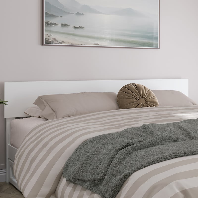 AFI Orlando Headboard with Attachable Charger - White - King