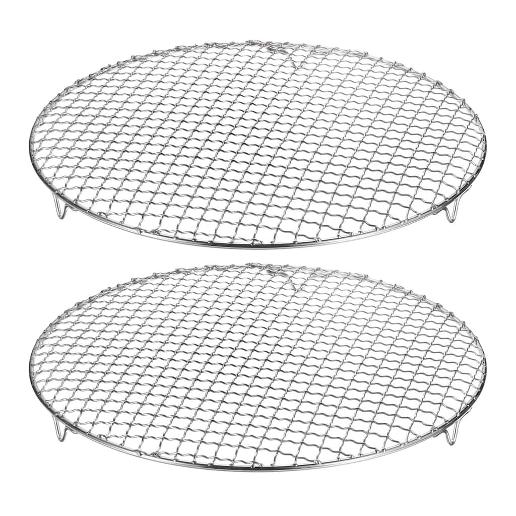 2-Pack Cooling Rack, Round Baking Rack with 20mm Legs Silver