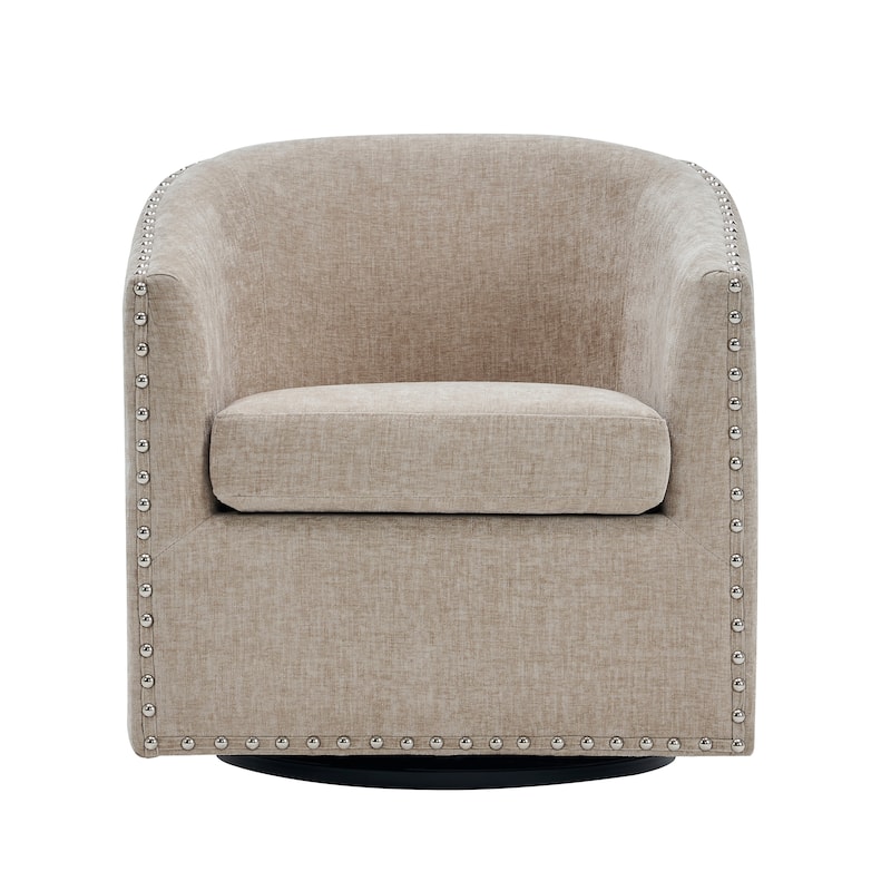 Porthos Home Wesa Swivel Fabric Upholstered Barrel Accent Chair