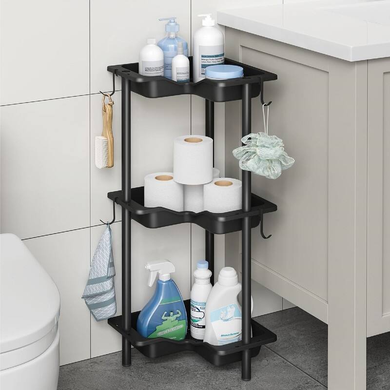 Corner Shelf Stand - 13.6"D x 10"W x27.7"H