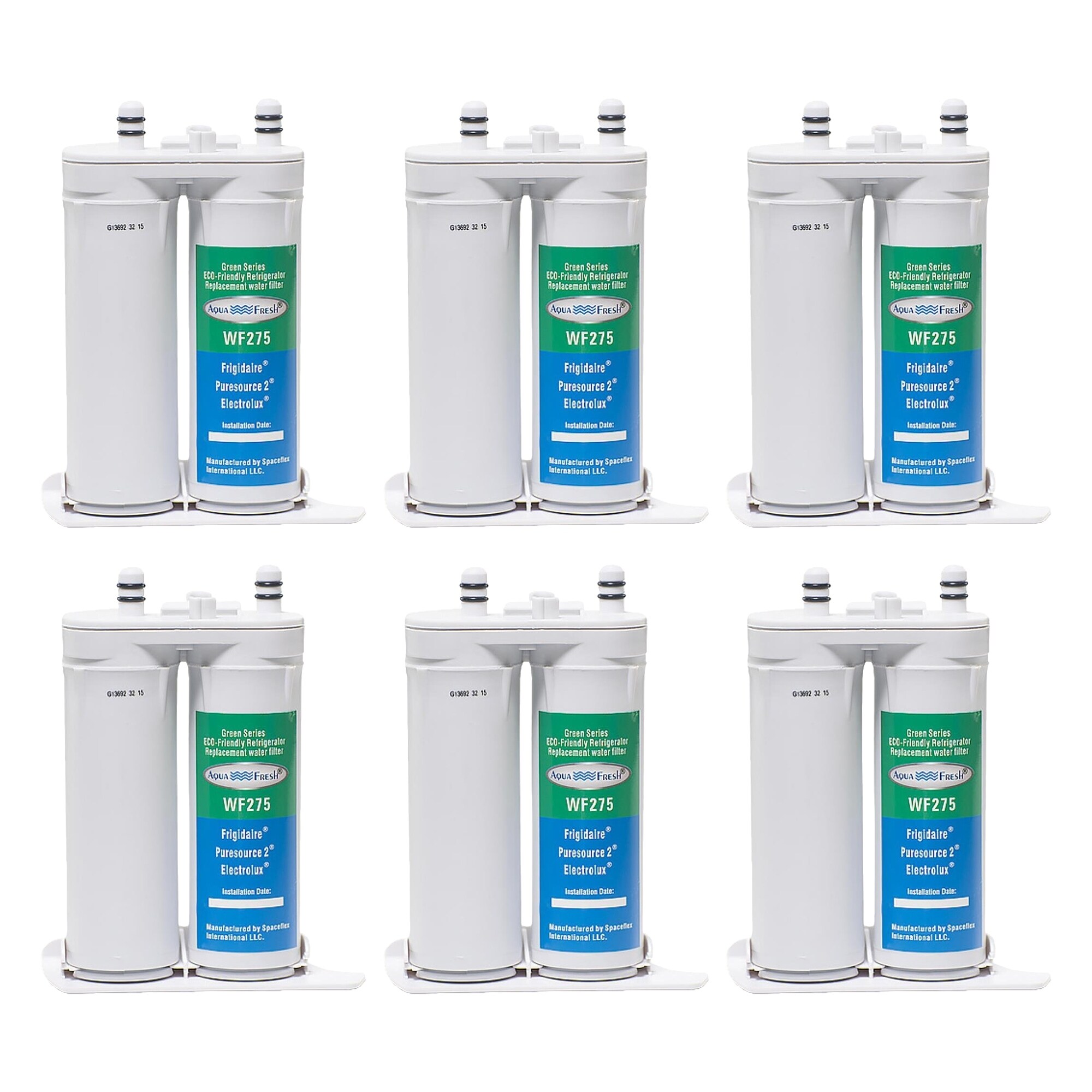 Shop Replacement Refrigerator Water Filter Wf275 For Frigidaire Frs26kf6emb By Aqua Fresh 6 Pack Green Overstock 20438842