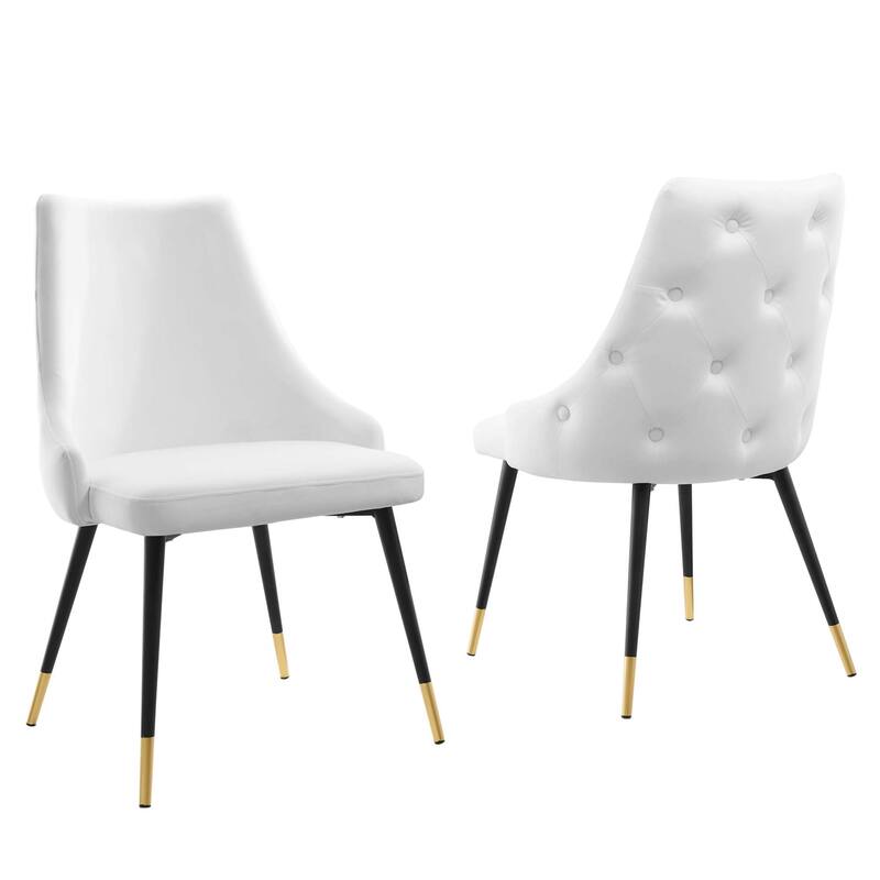 Modway Adorn Dining Side Chair Performance Velvet in Navy, Set of 2