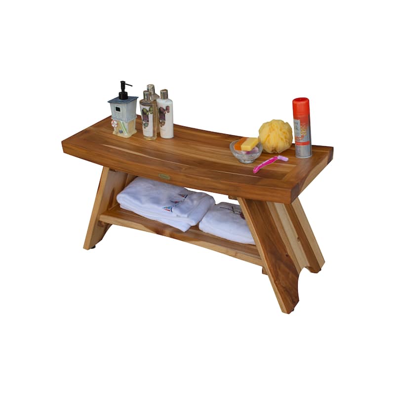 EcoDecors 35-inch, Teak Shower Bench for Inside Showe, Teak Bench Shower, Teak Bench for Shower, Shower Teak Bench, Teak Bench