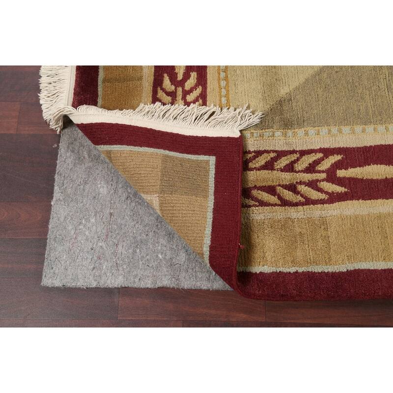 Geometric Vegetable Dye Nepalese Oriental Area Rug Wool Hand-knotted - 8'4" x 10'3"