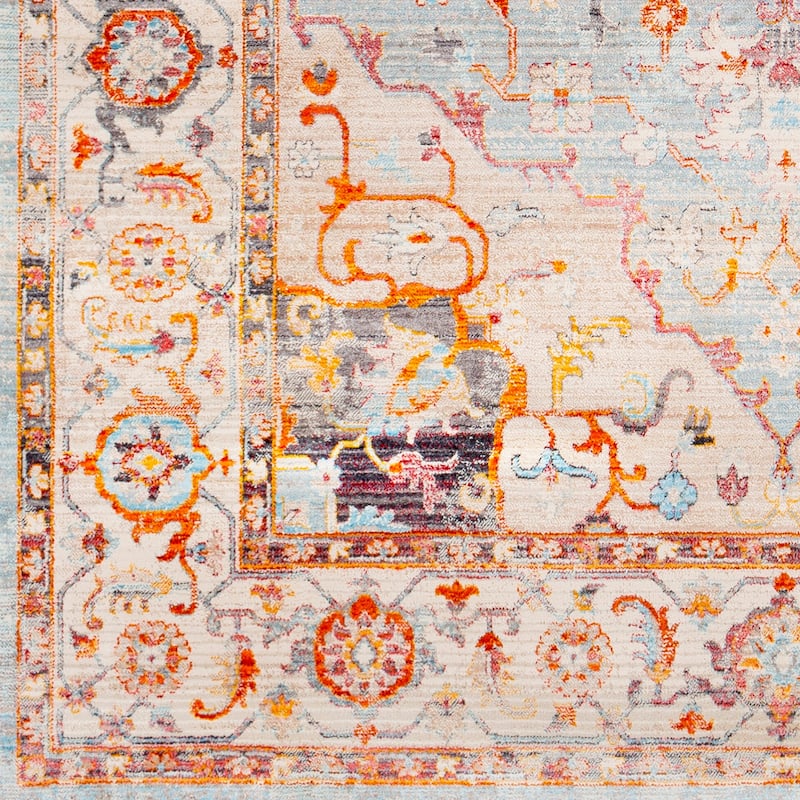 Gracewood Hollow Daoud Vintage Persian Traditional Blue and Beige Runner Rug - 2'7" x 9' Runner