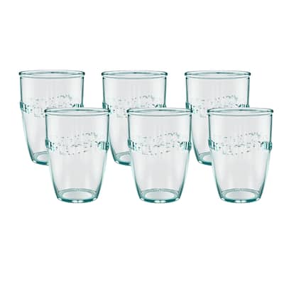 Amici Home Set of 6 Italian Recycled Milk Glasses - 13 Oz