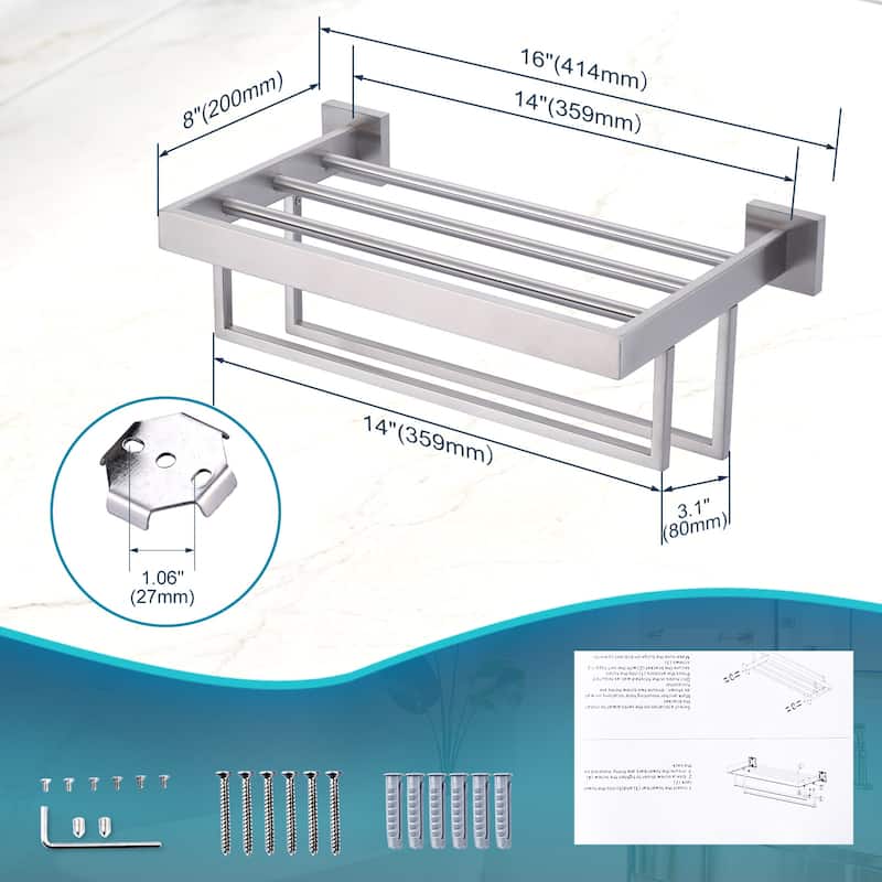 WOWOW 2-Tier Stainless Steel Bath Towel Rack