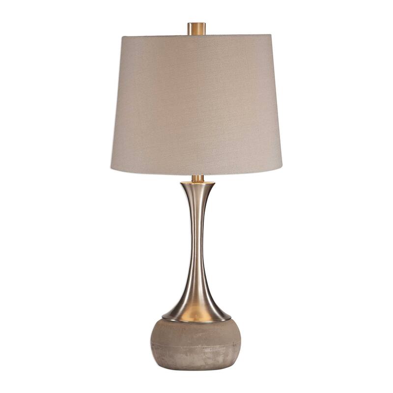 Brushed Nickel Table Lamp with Tapered Shade - 27.75" - Multicolored
