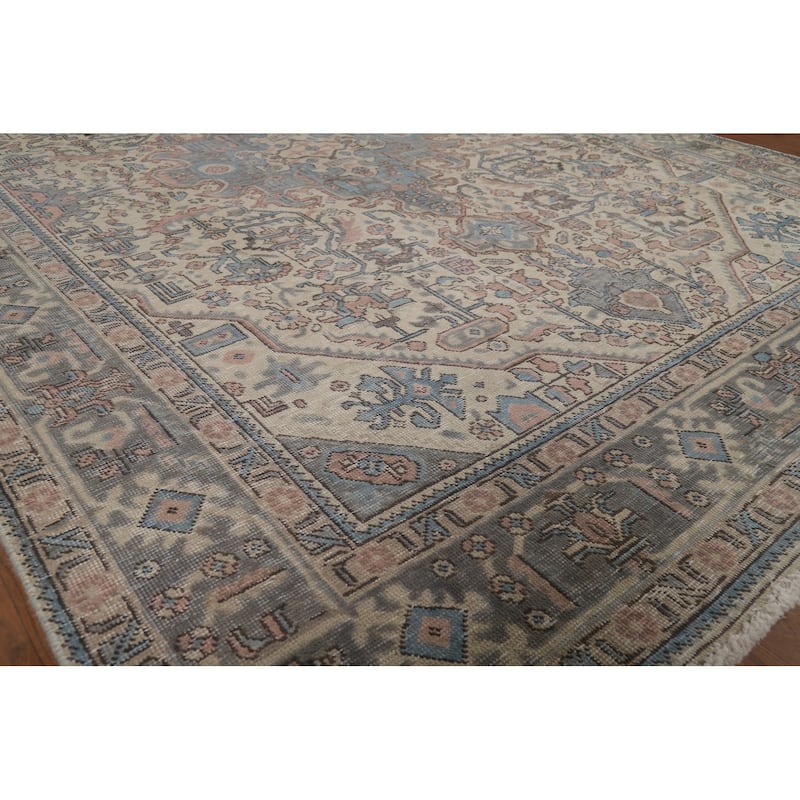 Geometric Tabriz Persian Area Rug Handmade Oriental Wool Carpet - 6'7"x 9'2"