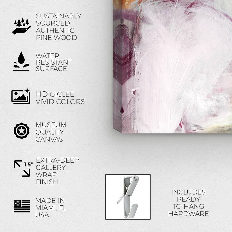 Wynwood Studio Canvas Abstract Blushing Blossoms Pink and Modern & Contemporary Wall Art Canvas Print