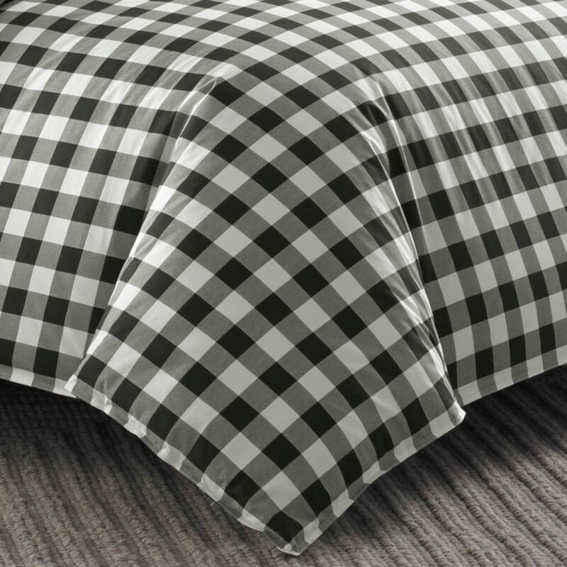 Eddie Bauer Mountain Plaid Black/White Cotton Comforter Set