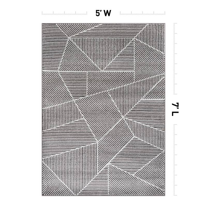 Contemporary Geometric Stripe Area Rug