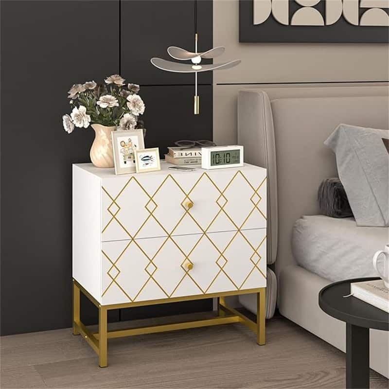 Night Stands with 2 Drawers 23 inches - White