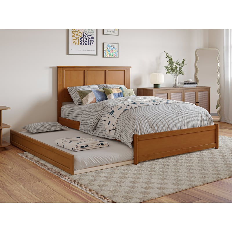 Felicity Platform Bed with Panel Footboard and Twin Trundle