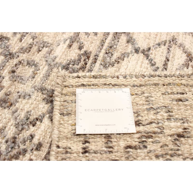 ECARPETGALLERY Hand-knotted Tangier Grey Wool Rug - 4'11 x 7'10