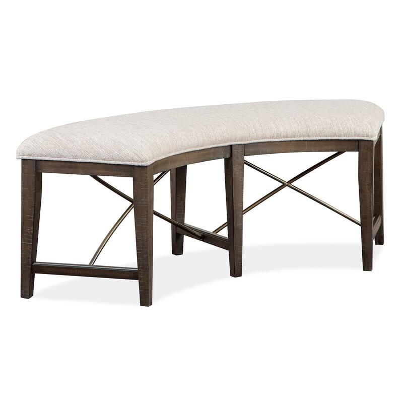 Magnussen Home Westley Falls Graphite Curved Bench - 52''W x 21.75''D x 19''H - 52''W x 21.75''D x 19''H - Graphite