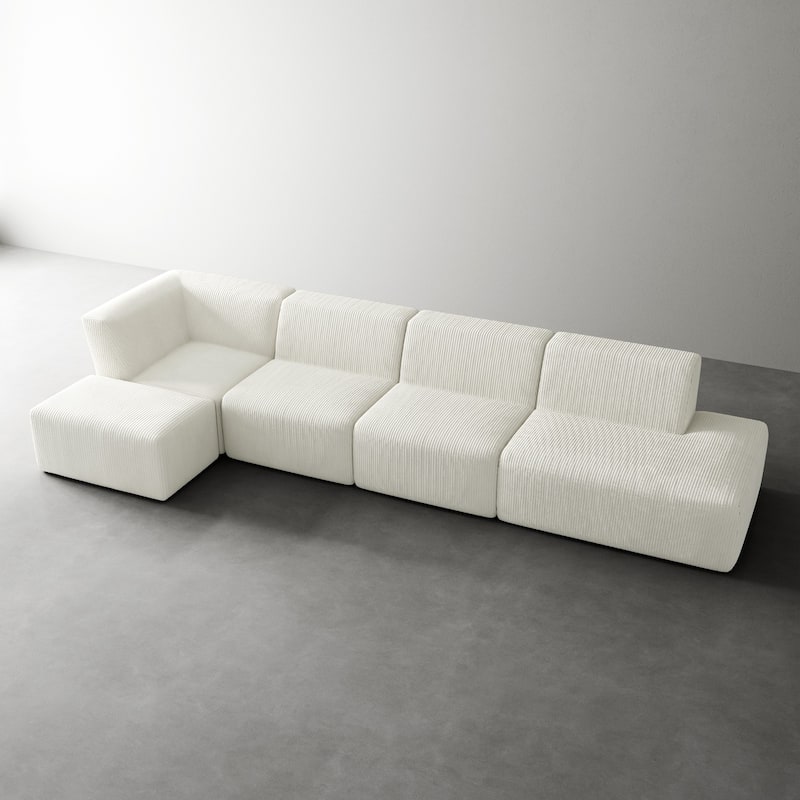 Oversized Corduroy Modular Sectional Fabric Sofa