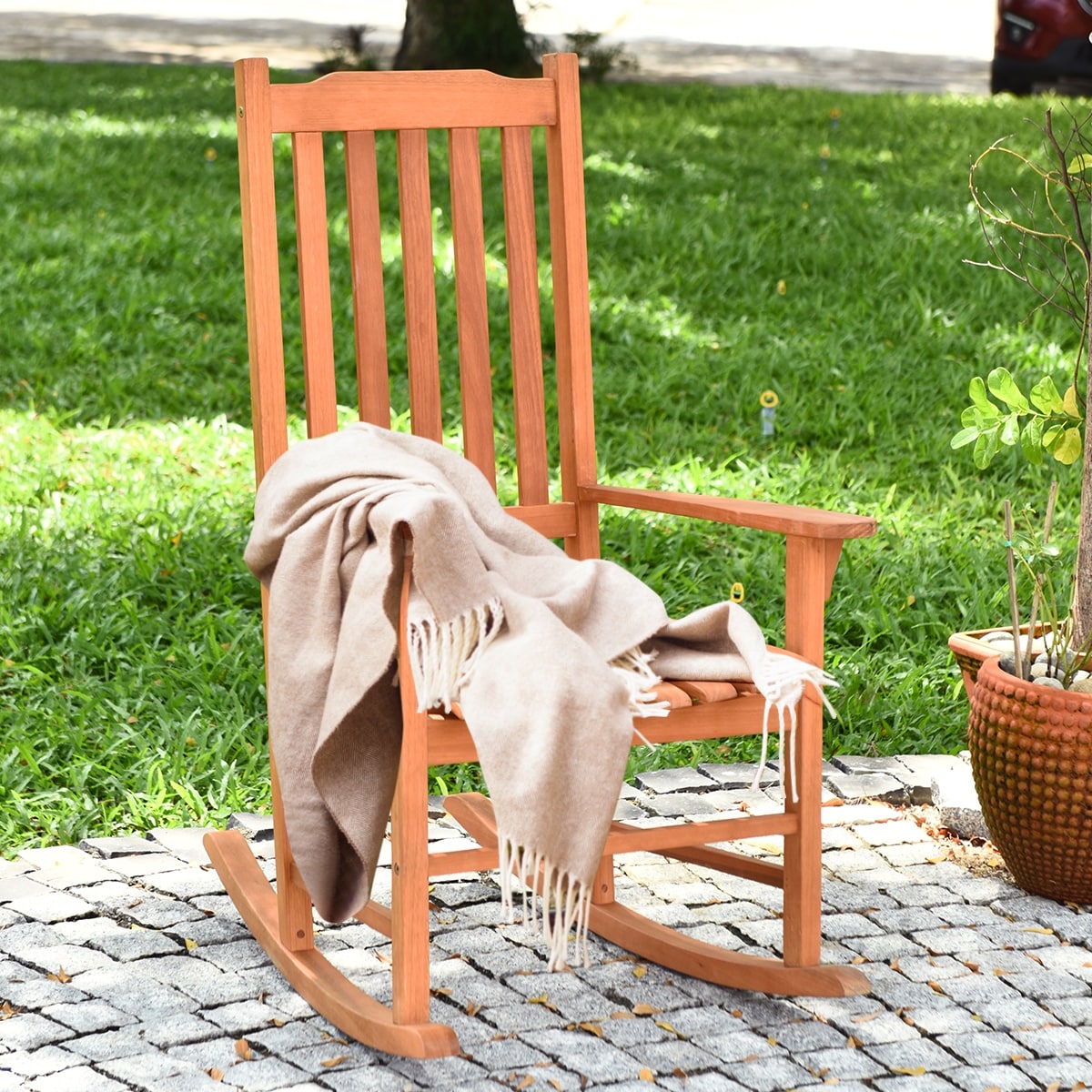 Solid wood deals rocking chair outdoor