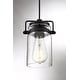 preview thumbnail 4 of 6, Antebellum 1-Light Mini Pendant Fixture Matte Black Finish with Clear Glass