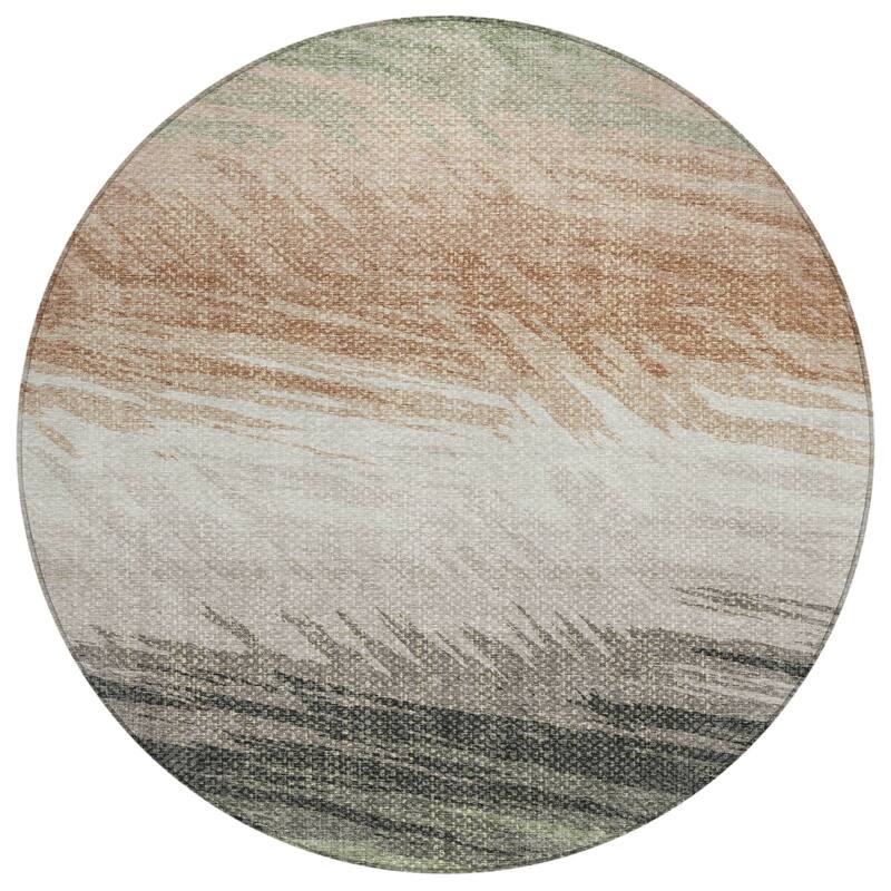 Machine Washable Indoor/ OutdoorAbstract Brushstrokes Chantille Rug