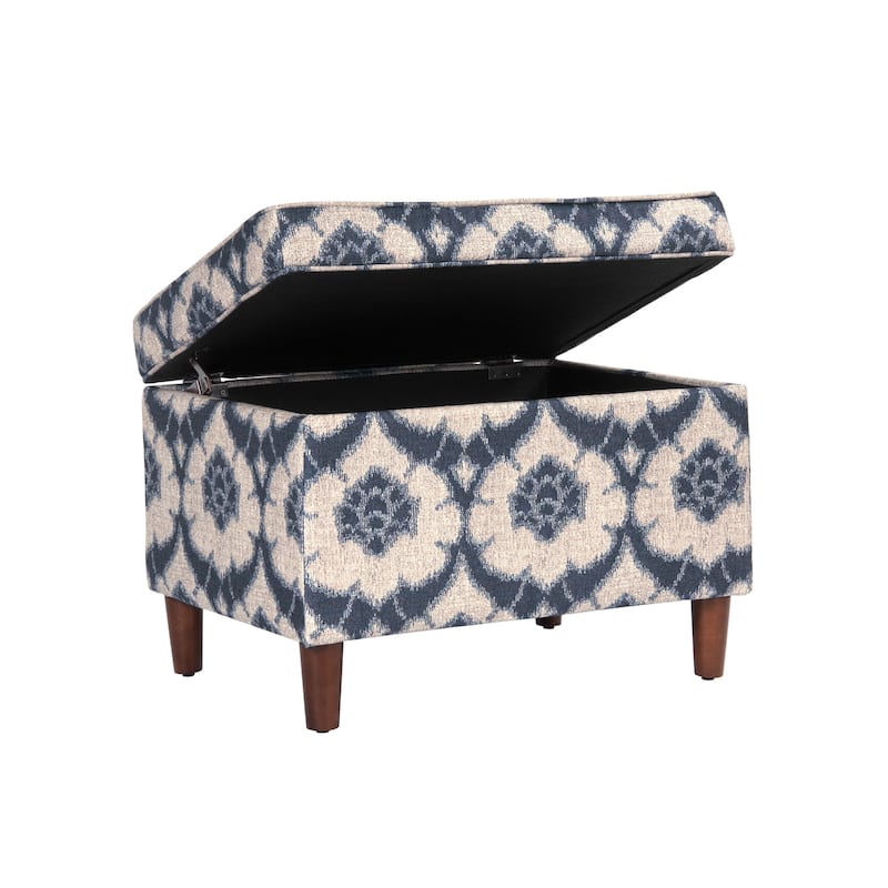 Dinah 24" Storage Ottoman with Cone Wood Legs