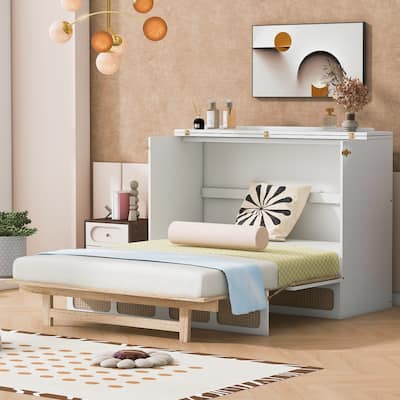 Full Size And Queen Size Murphy Bed with Large Drawers