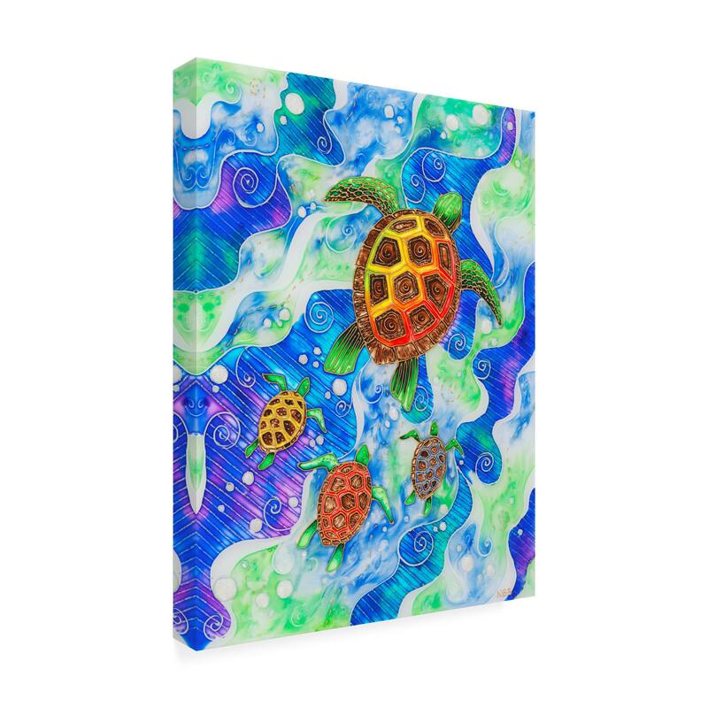 Kims Painted Glass 'Sea Turtles' Canvas Art Bed Bath & Beyond 39537948