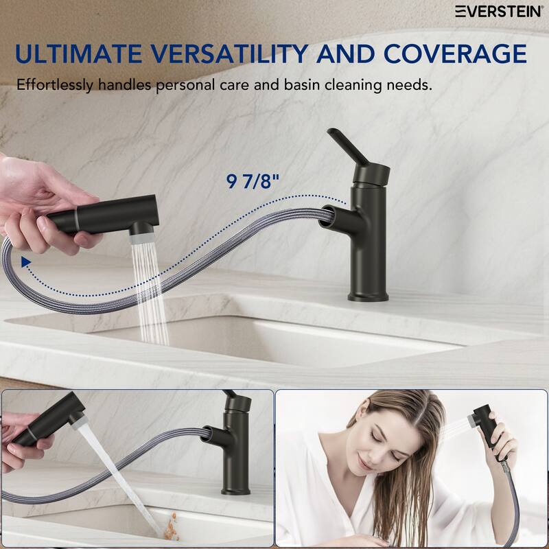 Single Handle Single Hole Bathroom Faucet with Pop‑Up Drain