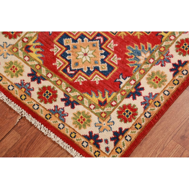 Red Kazak Oriental Accent Foyer Rug Handmade Traditional Wool Carpet - 2'0"x 3'0"
