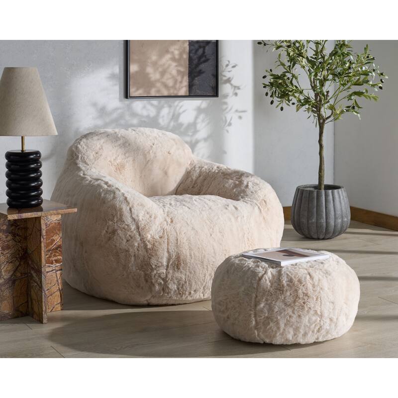 SAFAVIEH Couture Lorianna Bean Bag Chair - 39"W x 39"D x 30"H