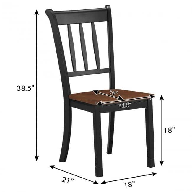 2 Pieces Solid Whitesburg Spindle Back Wood Dining Chairs - 18" x 21" x 38.5"( L x D x H )