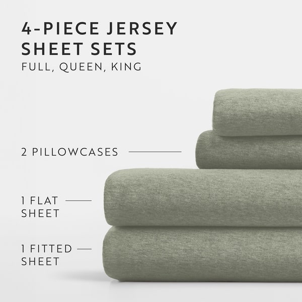 dimension image slide 5 of 6, Becky Cameron Ultra Soft 4 Piece 100% Cotton Jersey Knit Sheet Set